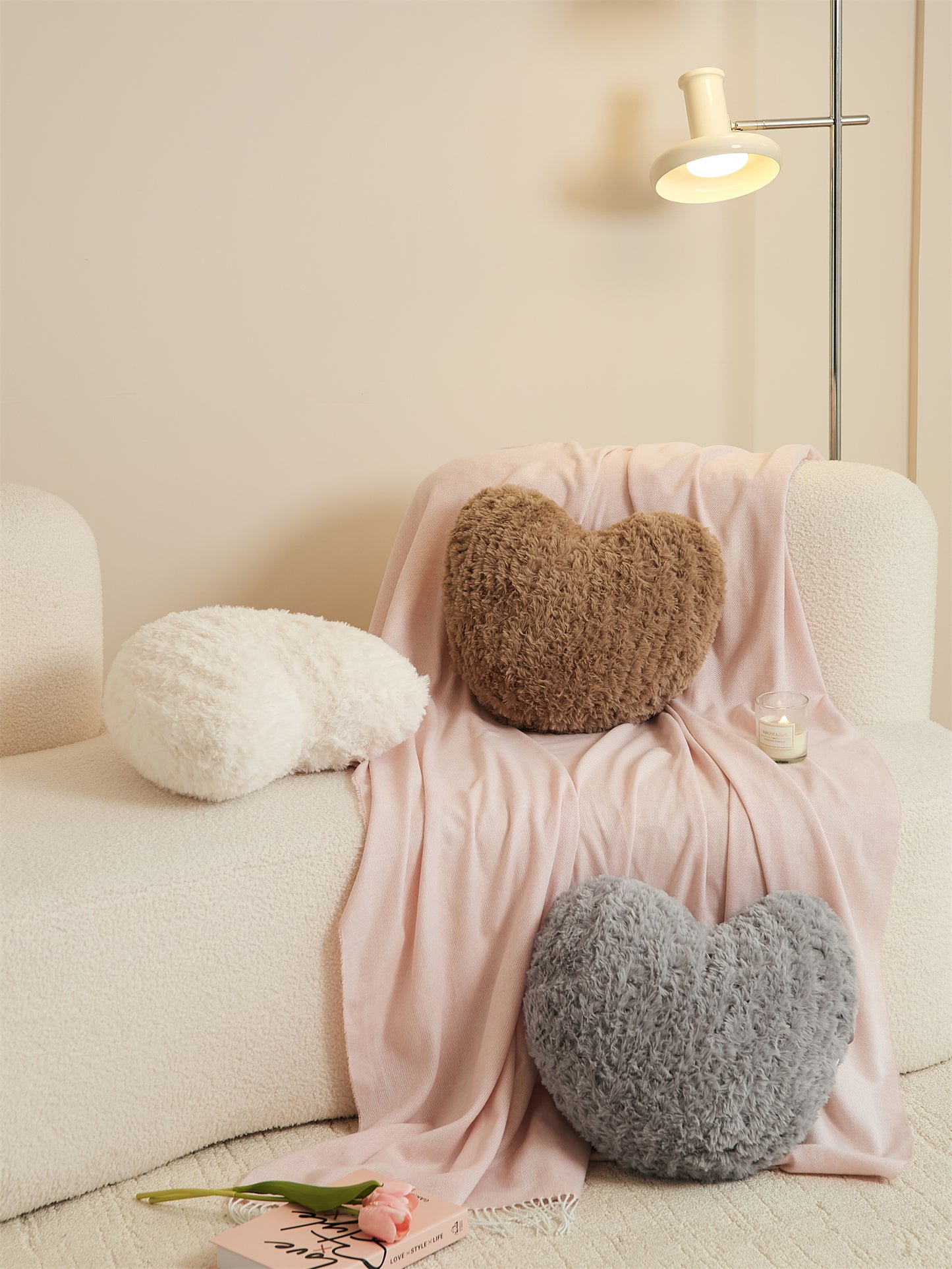 Heart-Shaped Plush Cushion
