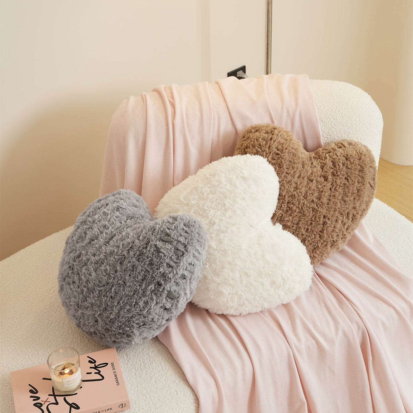 Heart-Shaped Plush Cushion