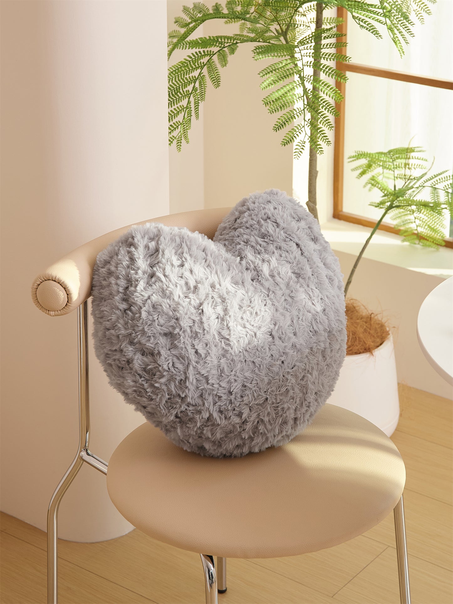 Heart-Shaped Plush Cushion