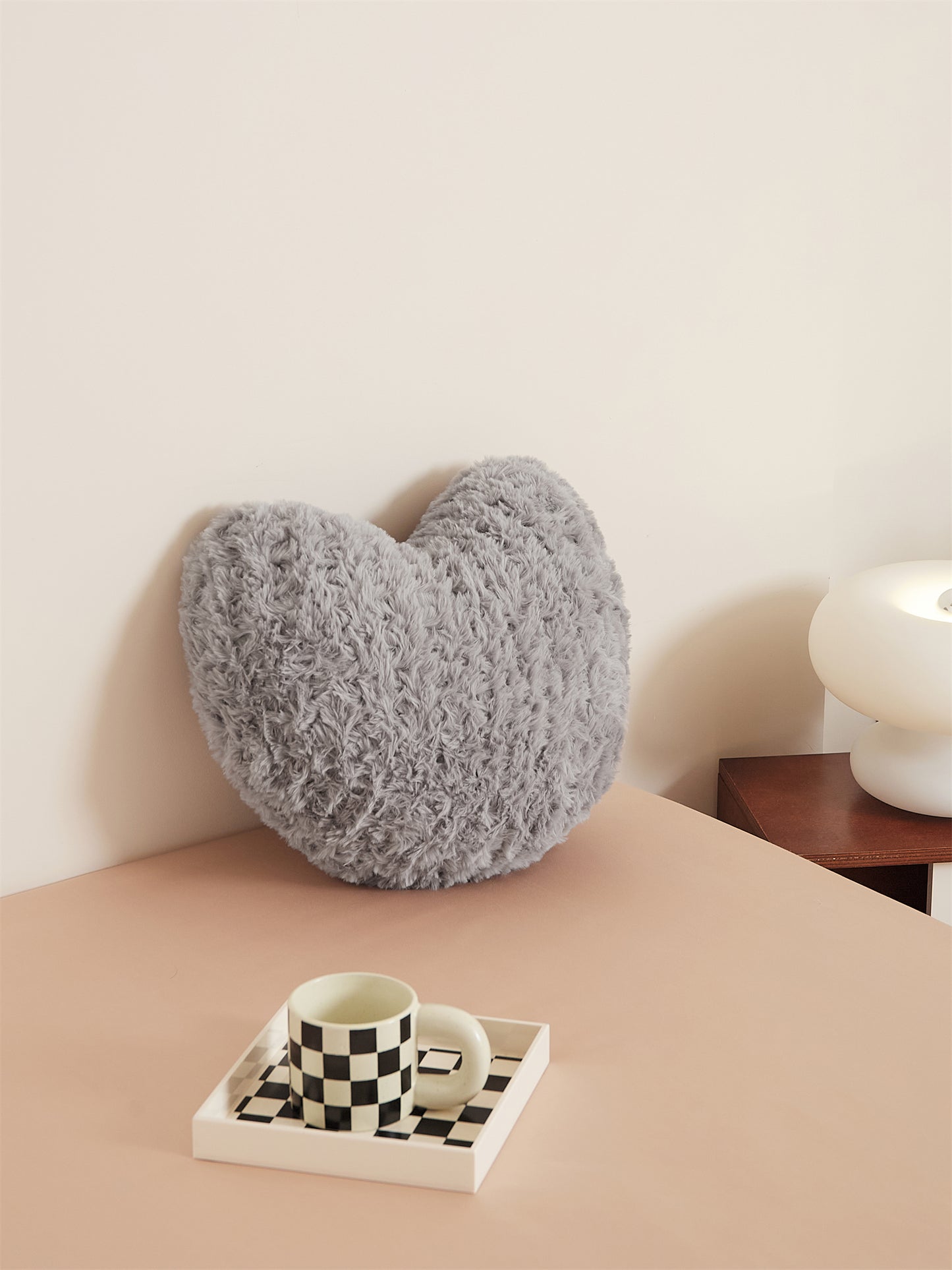 Heart-Shaped Plush Cushion