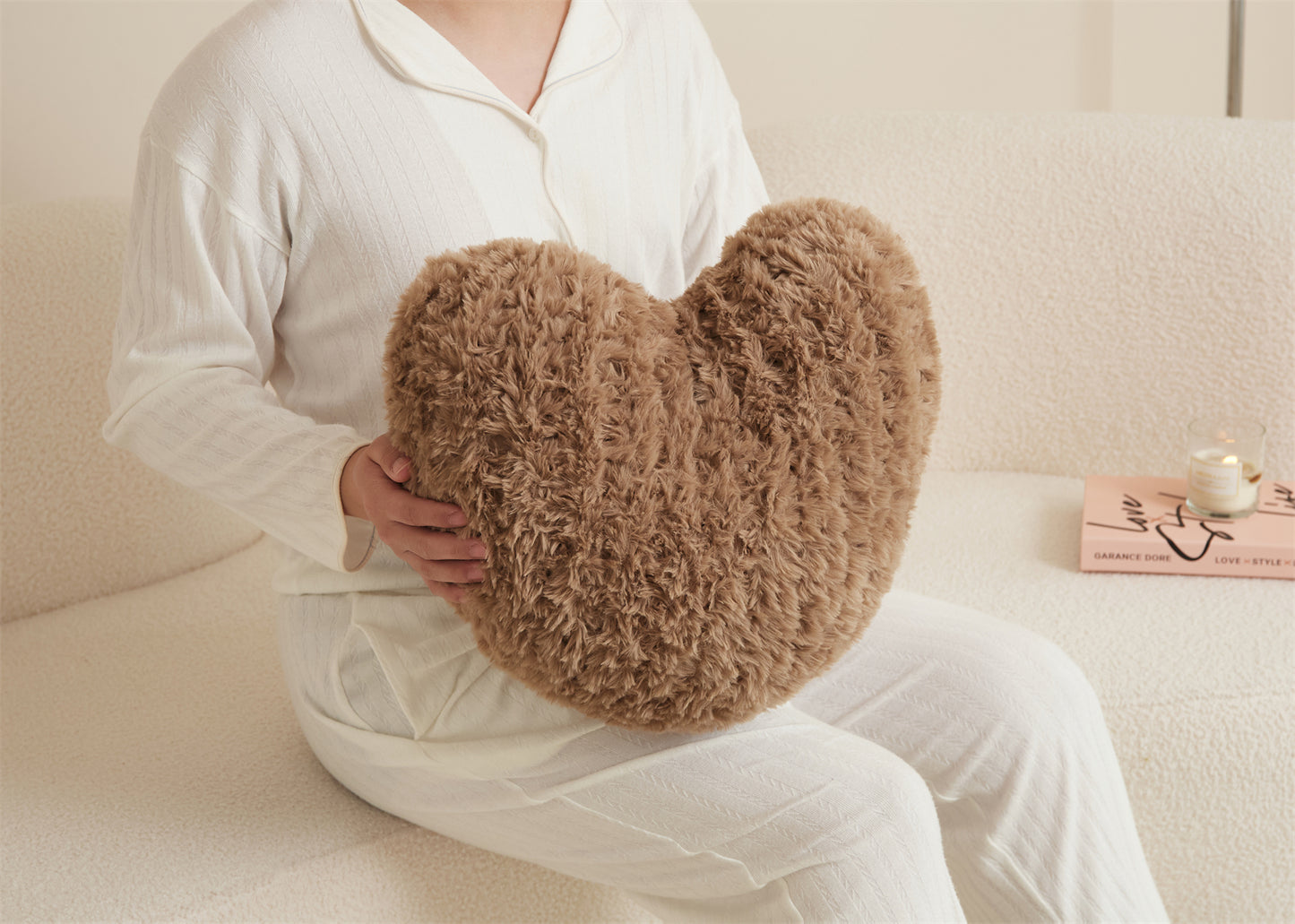 Heart-Shaped Plush Cushion