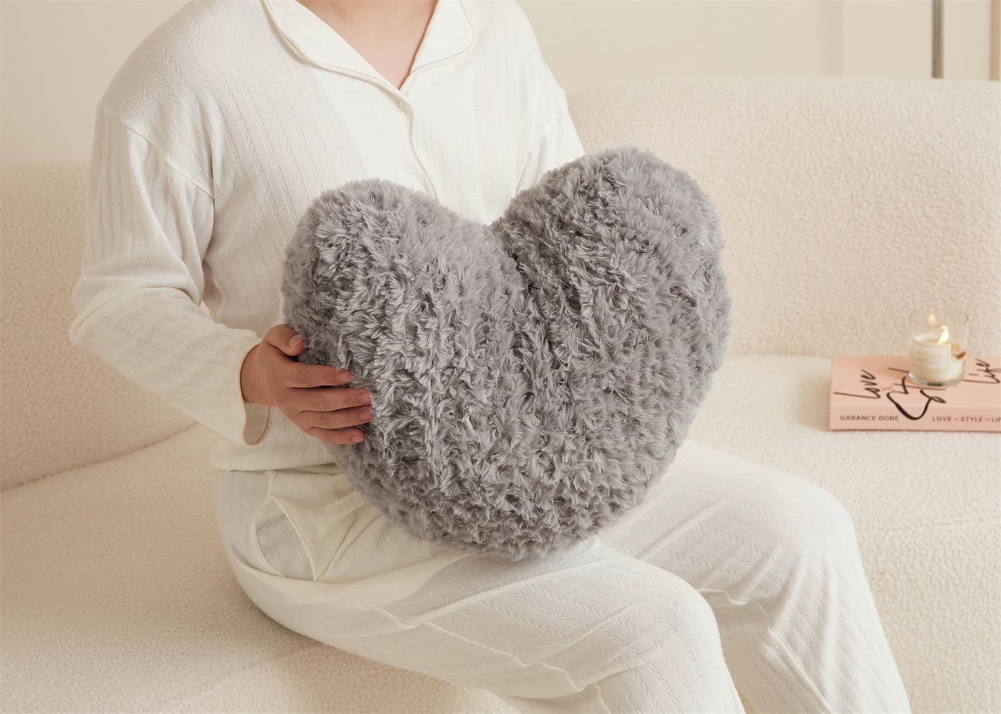Heart-Shaped Plush Cushion