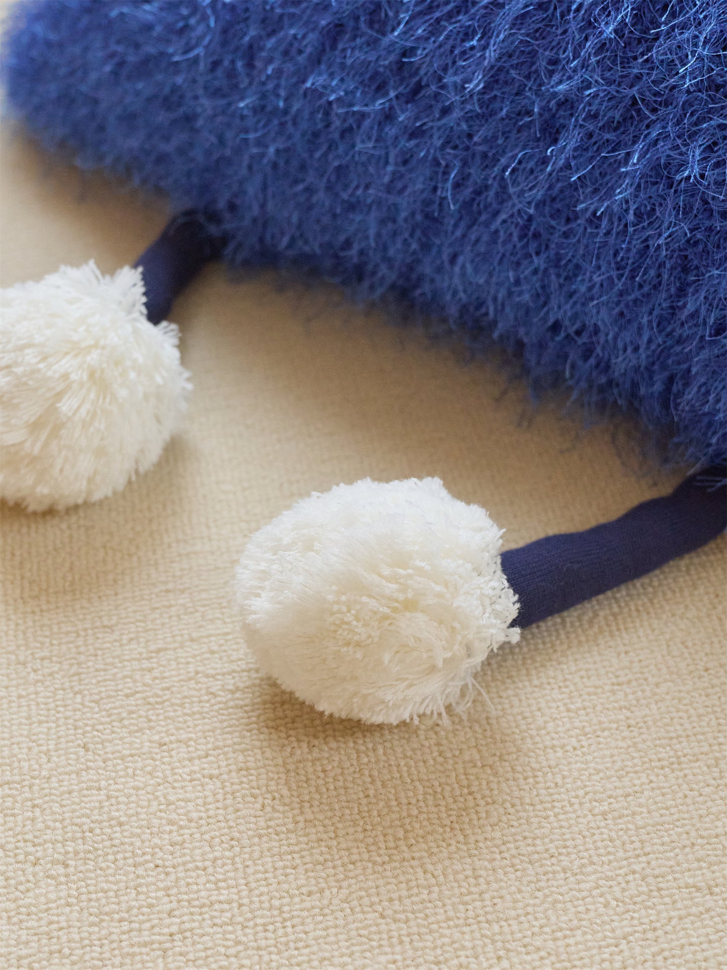 Fuzzy Square Pillow with Cute Big Eyes