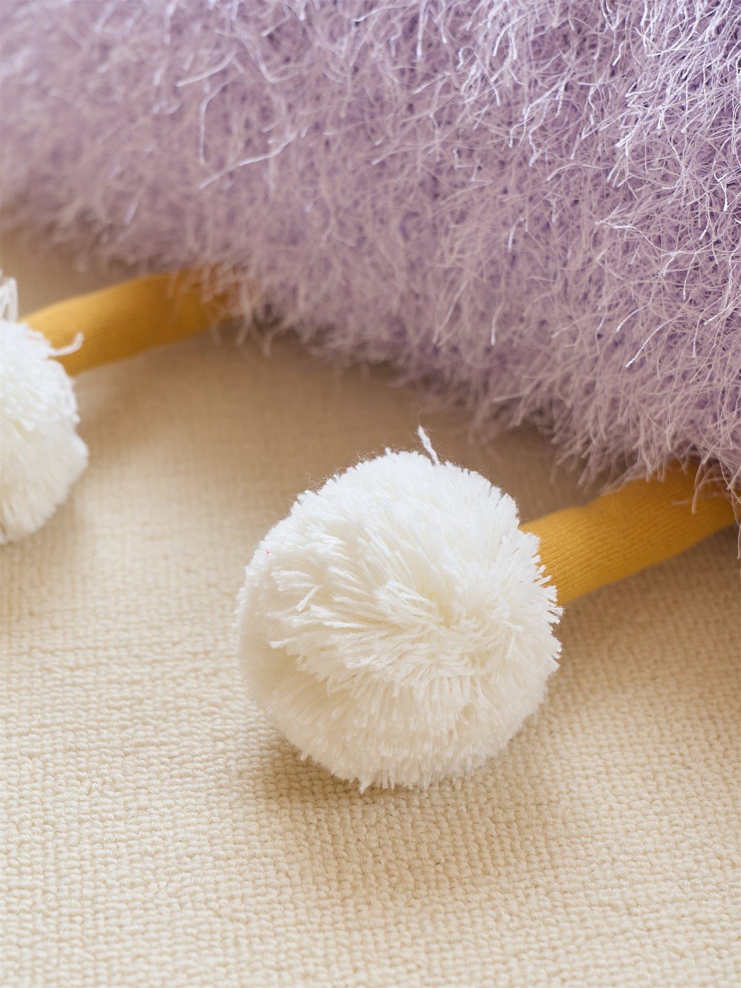 Fuzzy Square Pillow with Cute Big Eyes