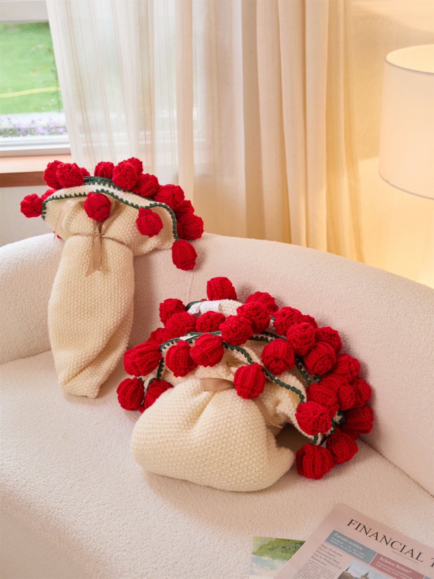 Bouquet-Inspired Knitted Blanket