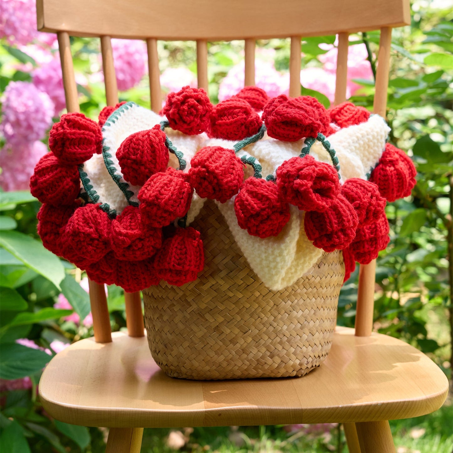 Bouquet-Inspired Knitted Blanket