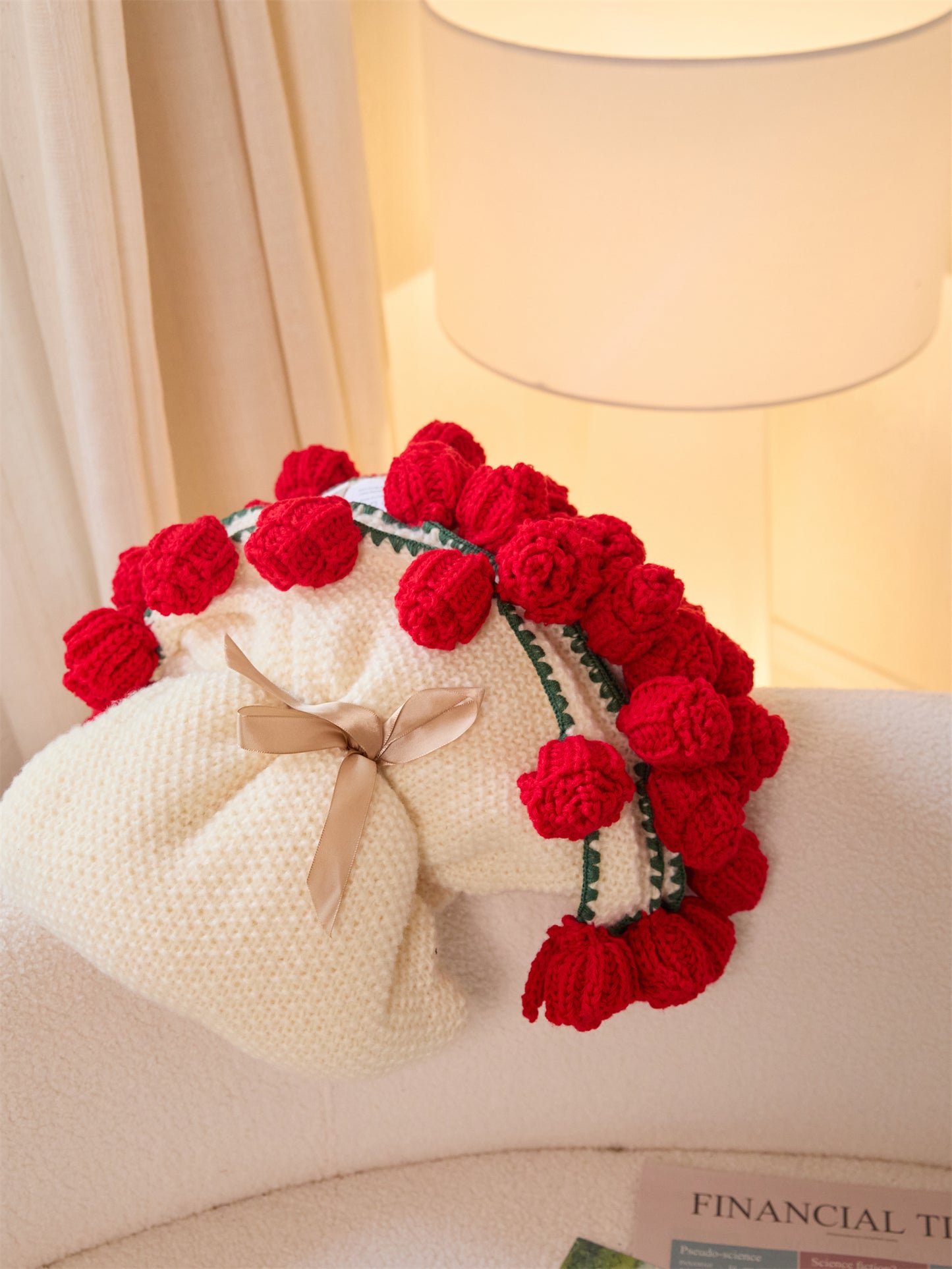 Bouquet-Inspired Knitted Blanket